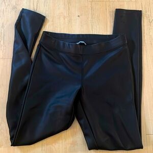 Express, black leather, skinny leggings size extra small